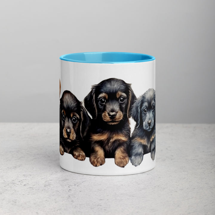 Dachshund Puppies - Mug with Color Inside