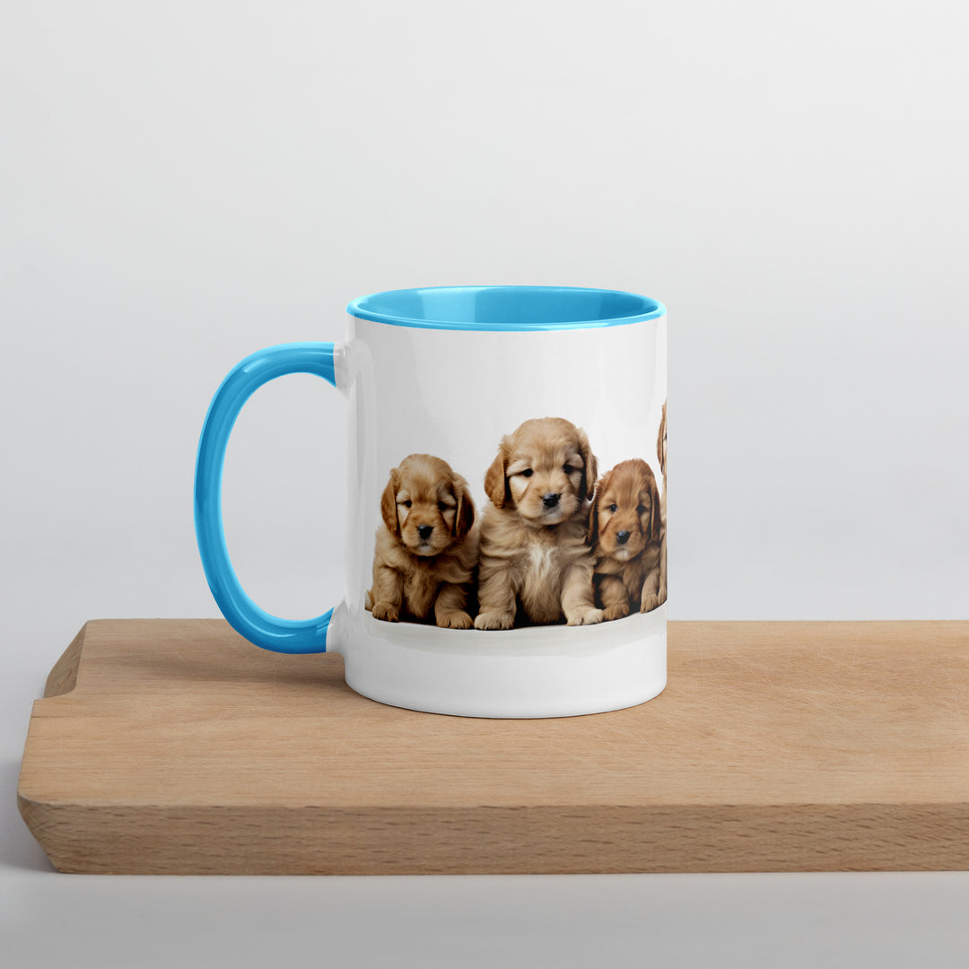 Goldendoodle Pups - Mug with Color Inside