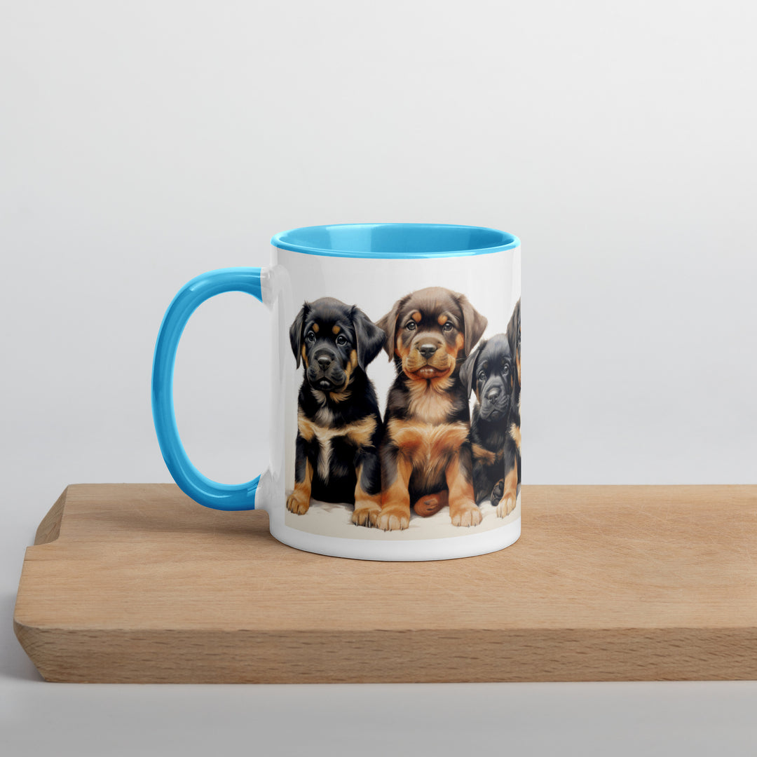 Rottweiler Puppies - Mug with Color Inside