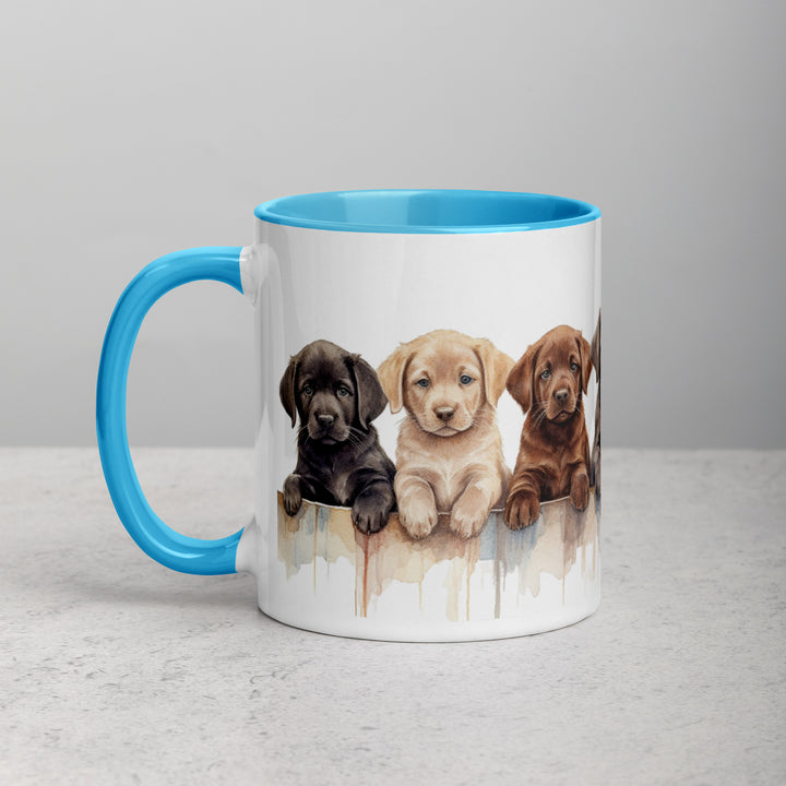 Labrador Puppies - Mug with Color Inside