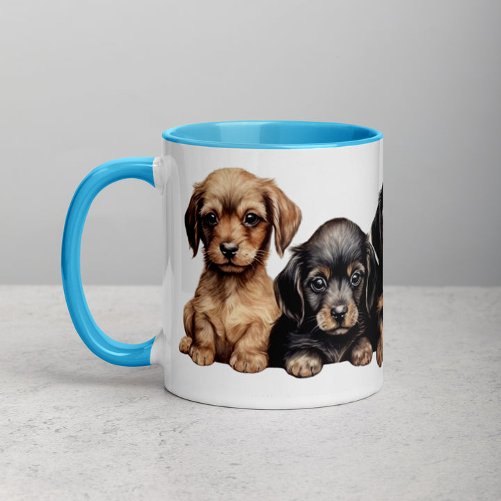 Dachshund Puppies - Mug with Color Inside