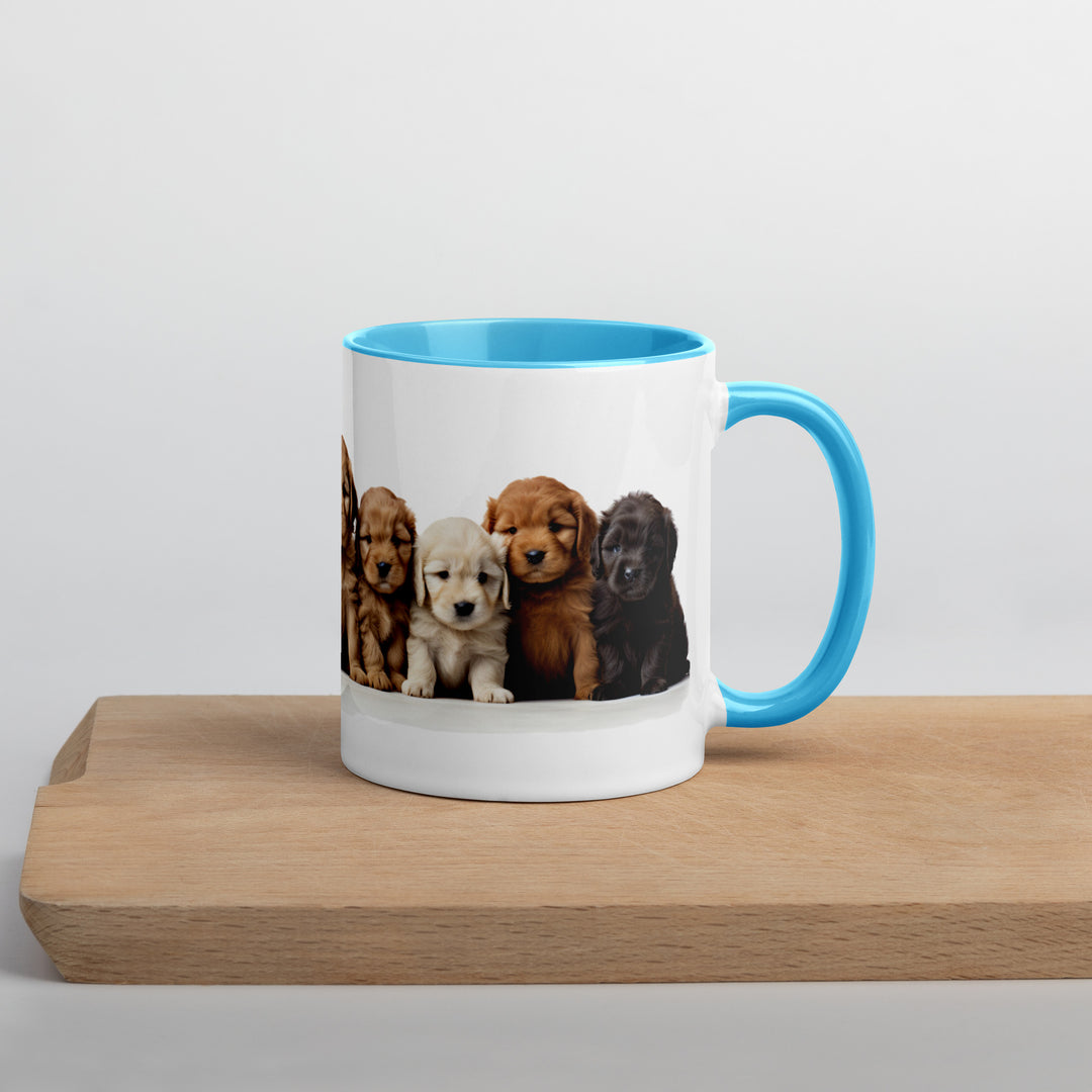 Goldendoodle Pups - Mug with Color Inside