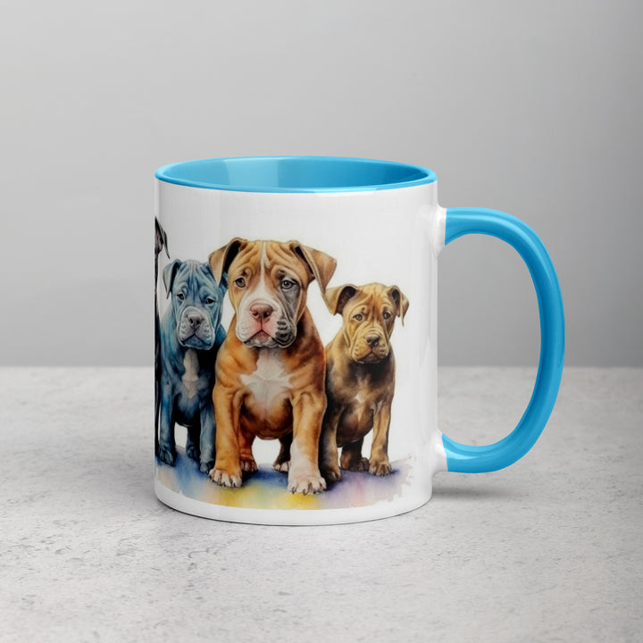 Pitbull Puppies - Mug with Color Inside