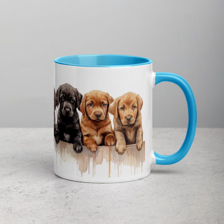 Labrador Puppies - Mug with Color Inside