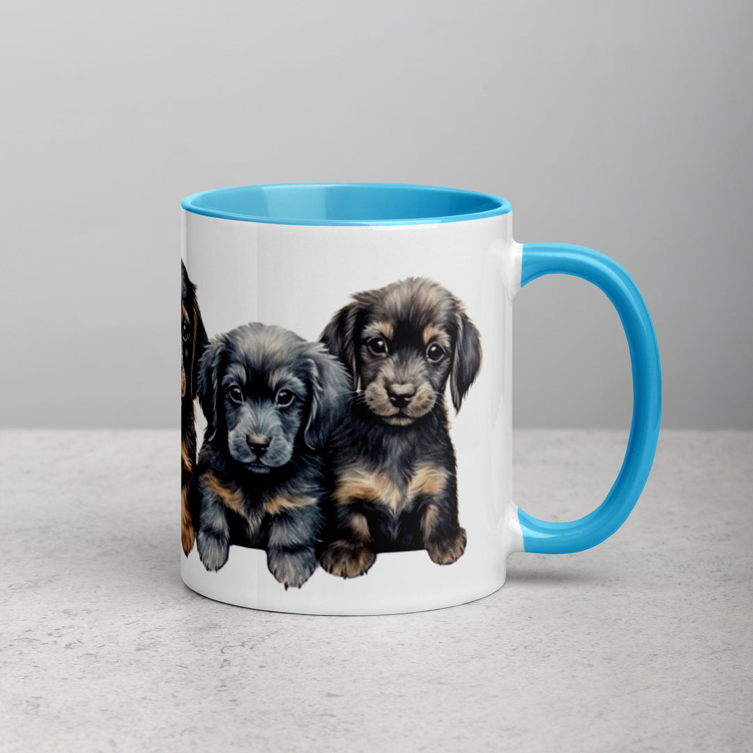 Dachshund Puppies - Mug with Color Inside