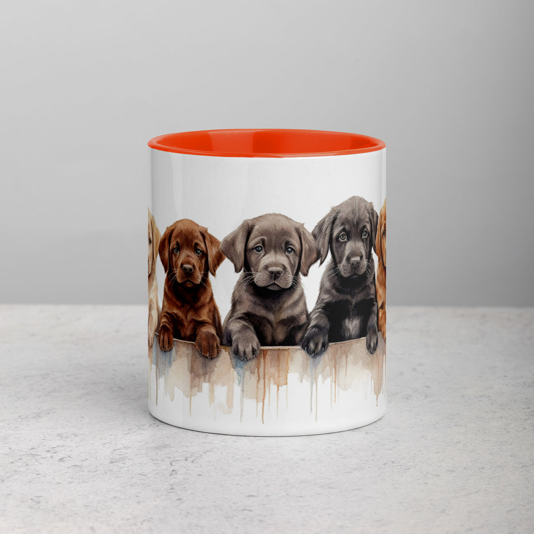 Labrador Puppies - Mug with Color Inside