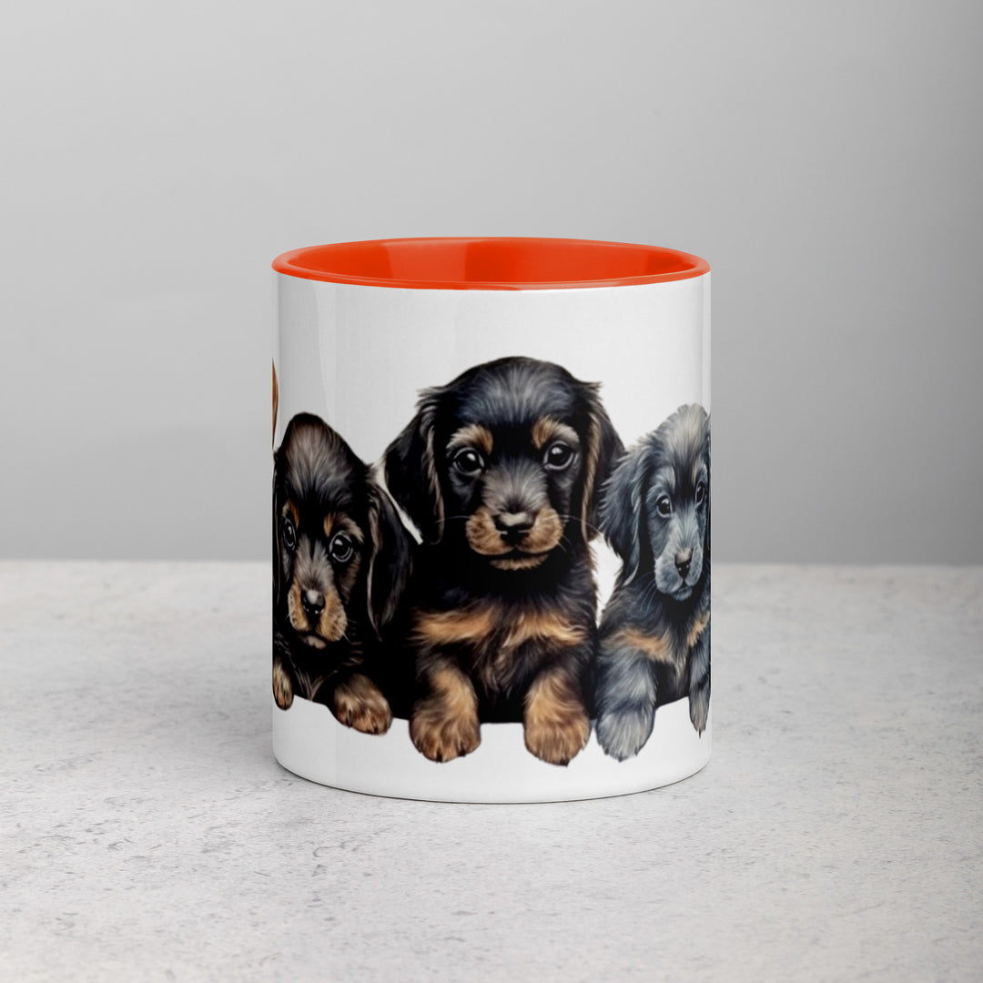 Dachshund Puppies - Mug with Color Inside
