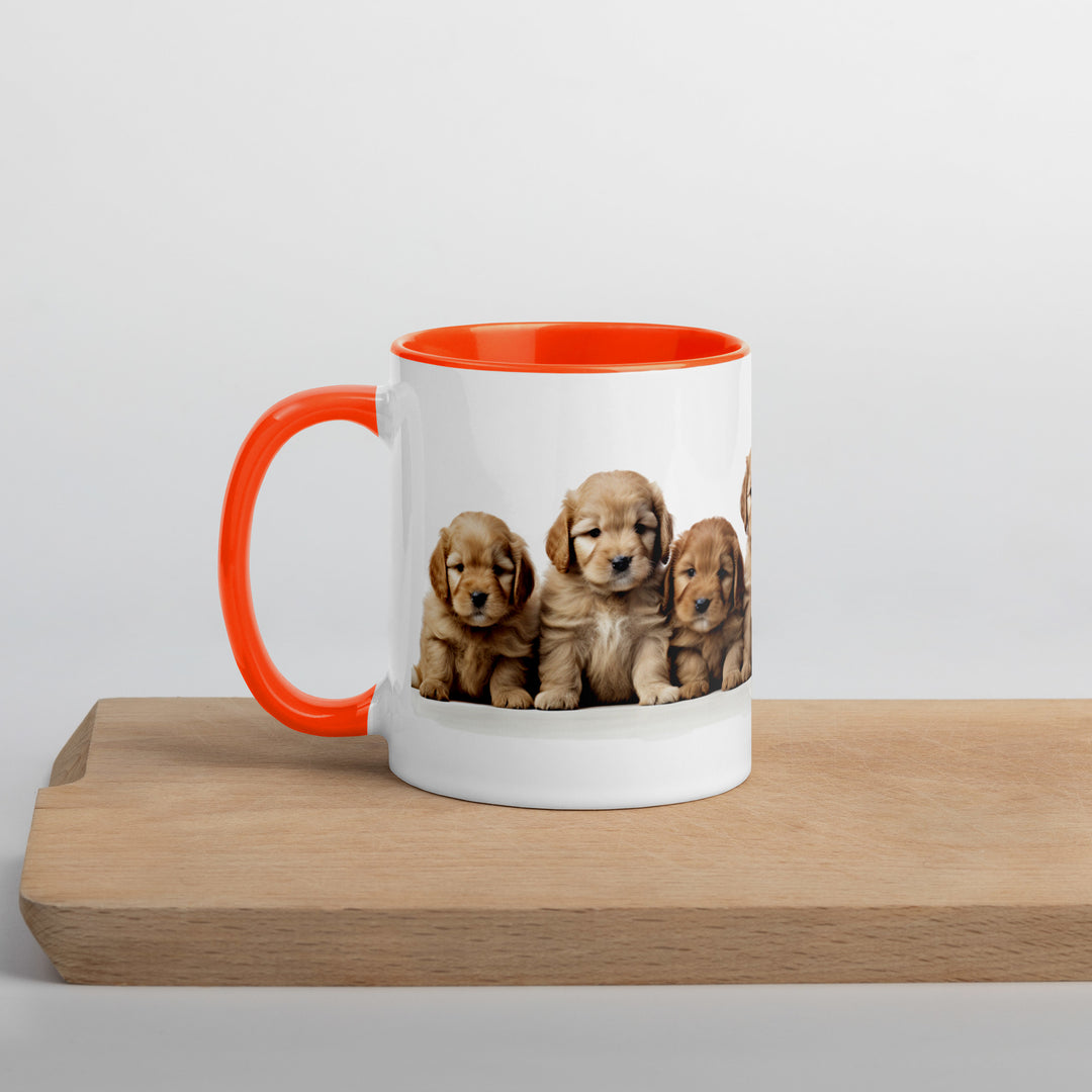 Goldendoodle Pups - Mug with Color Inside