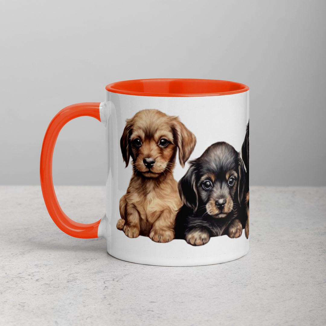 Dachshund Puppies - Mug with Color Inside