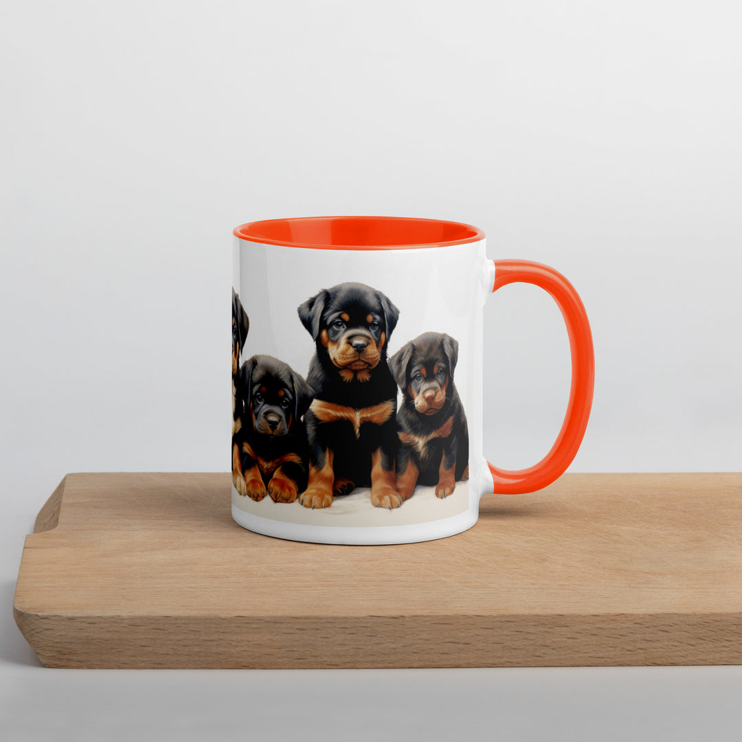 Rottweiler Puppies - Mug with Color Inside