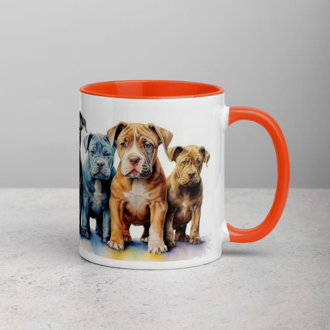 Pitbull Puppies - Mug with Color Inside