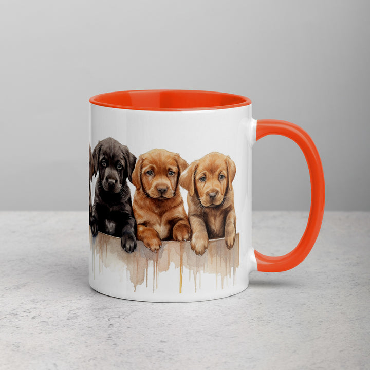 Labrador Puppies - Mug with Color Inside