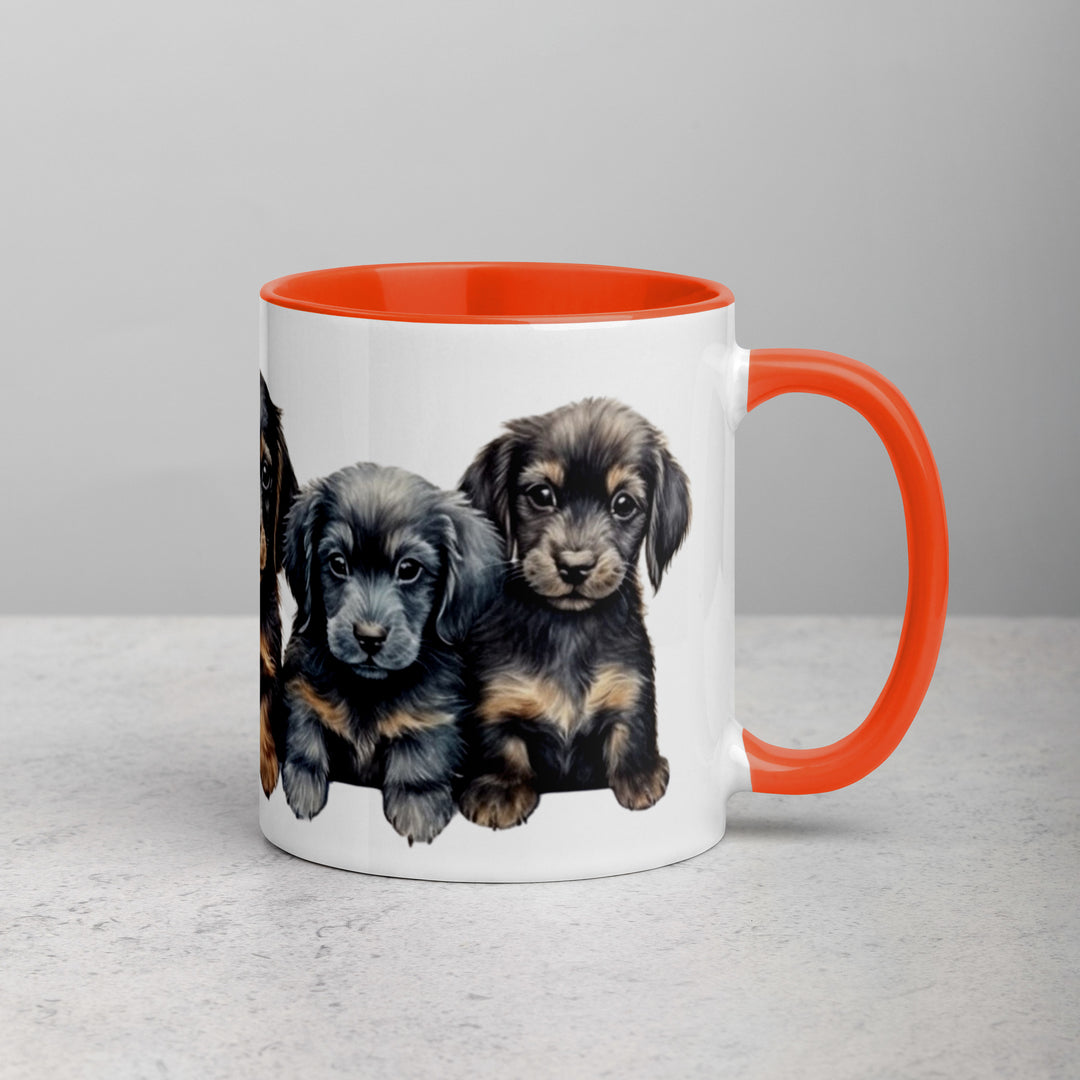 Dachshund Puppies - Mug with Color Inside