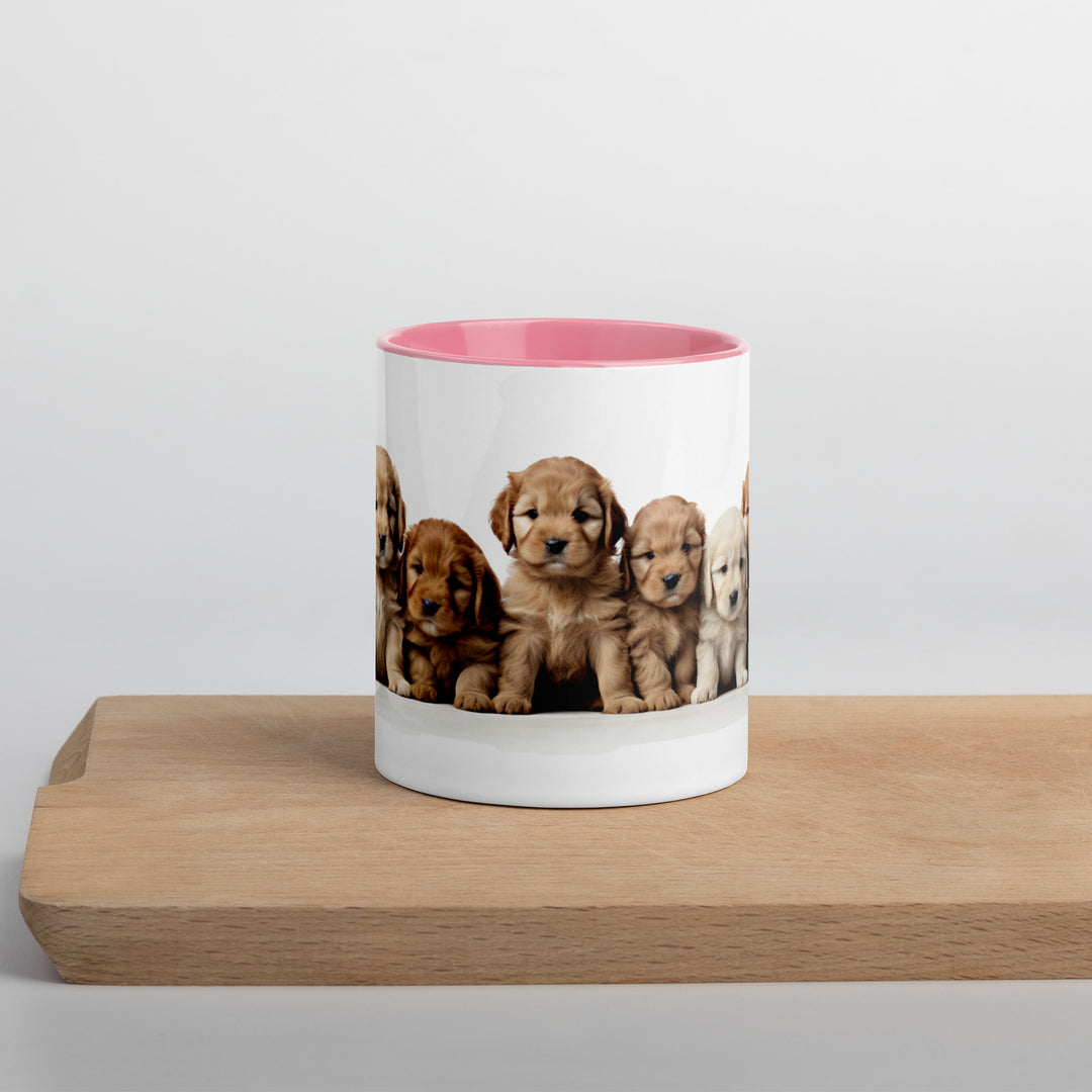 Goldendoodle Pups - Mug with Color Inside