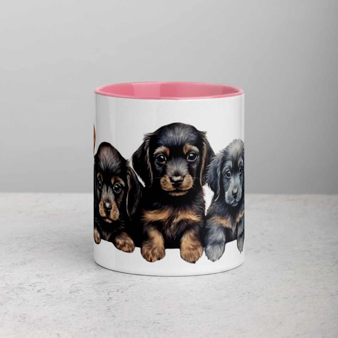 Dachshund Puppies - Mug with Color Inside