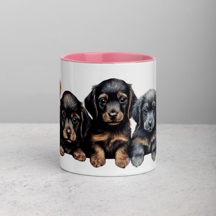 Dachshund Puppies - Mug with Color Inside