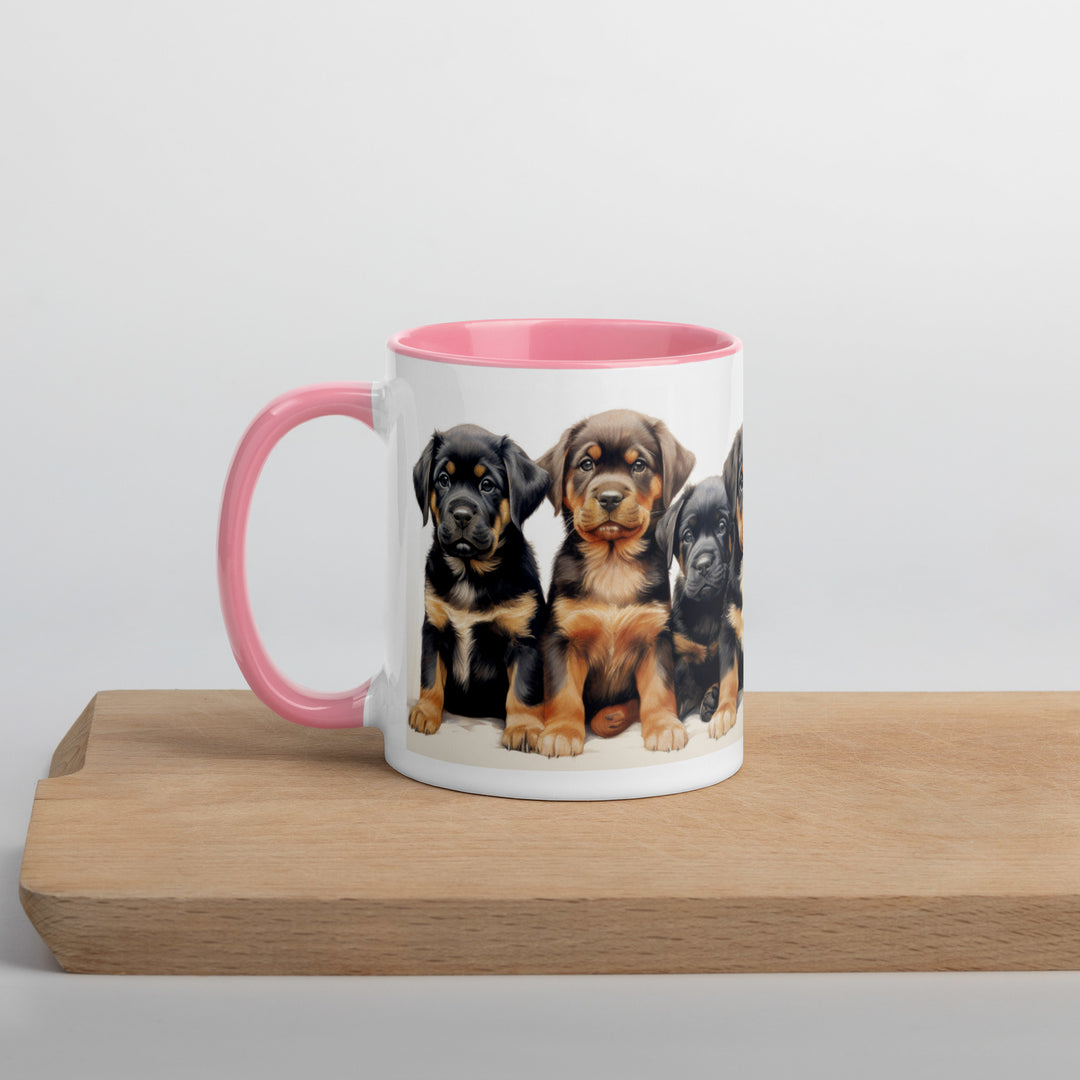 Rottweiler Puppies - Mug with Color Inside