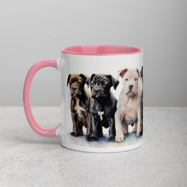 Pitbull Puppies - Mug with Color Inside