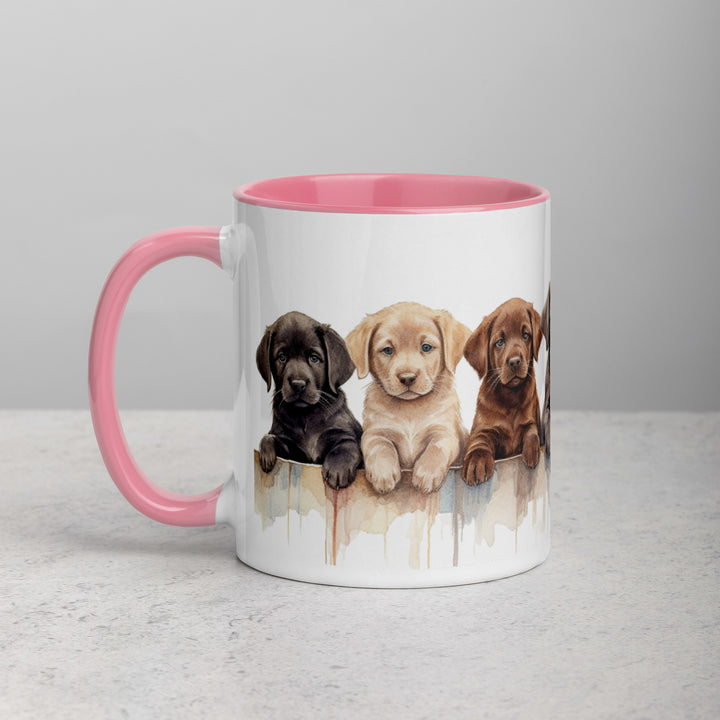Labrador Puppies - Mug with Color Inside