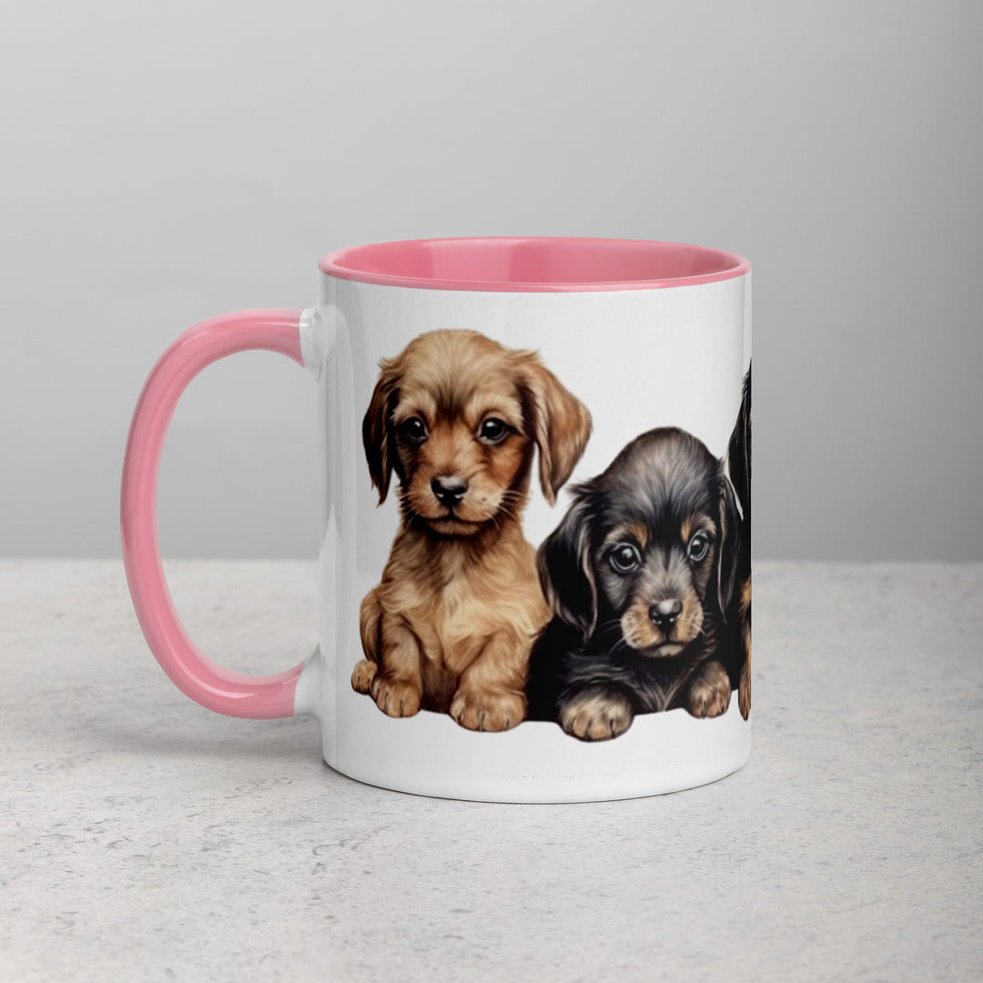 Dachshund Puppies - Mug with Color Inside