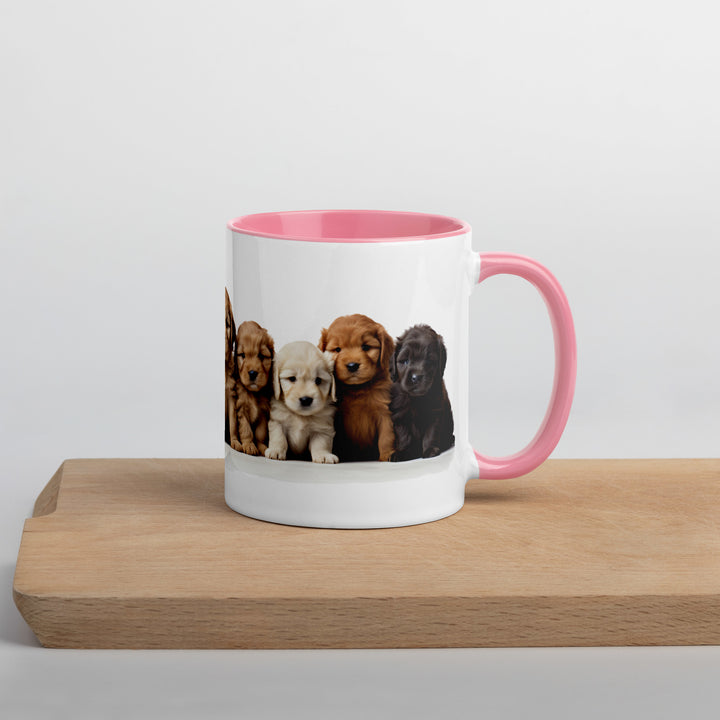 Goldendoodle Pups - Mug with Color Inside