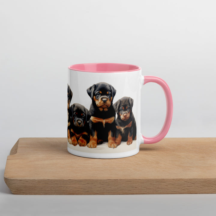 Rottweiler Puppies - Mug with Color Inside