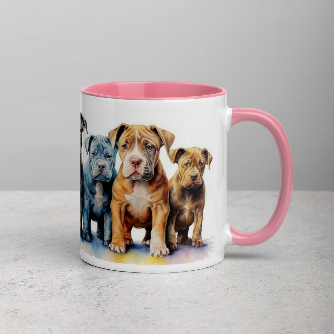 Pitbull Puppies - Mug with Color Inside