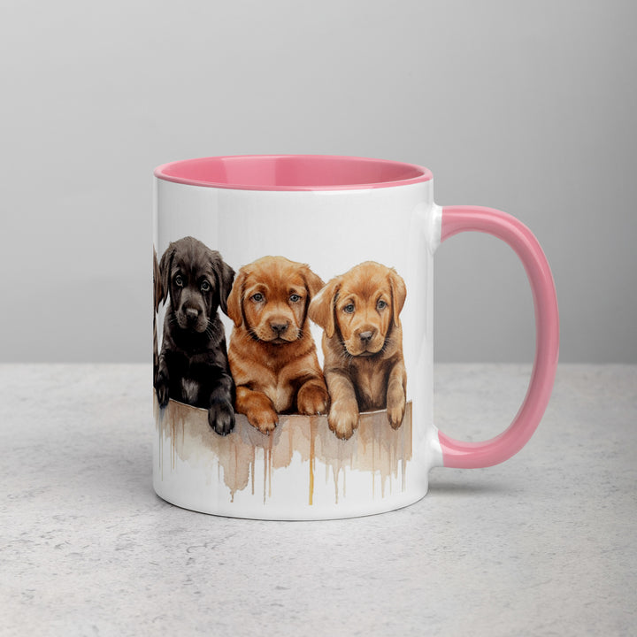 Labrador Puppies - Mug with Color Inside