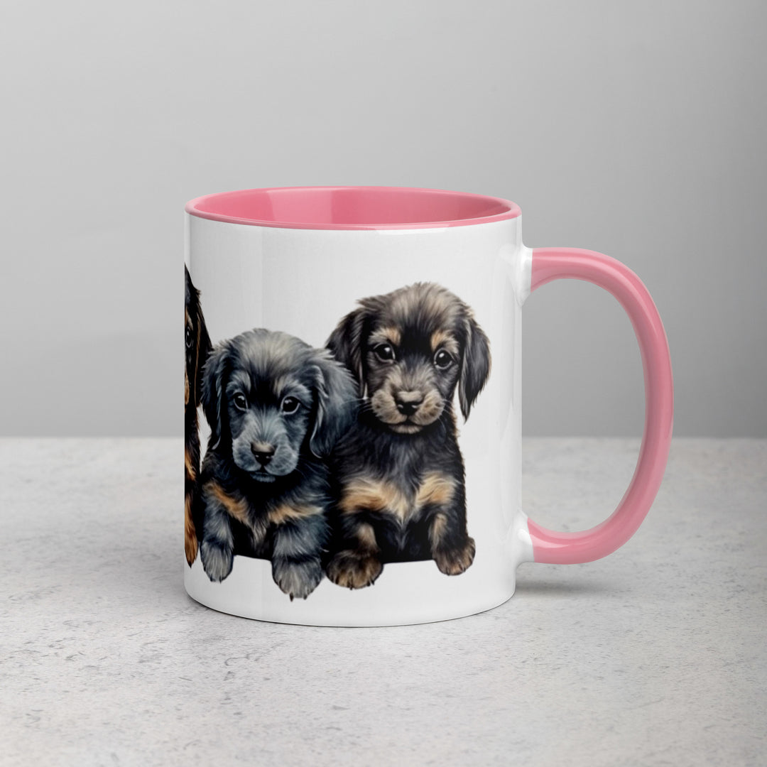 Dachshund Puppies - Mug with Color Inside