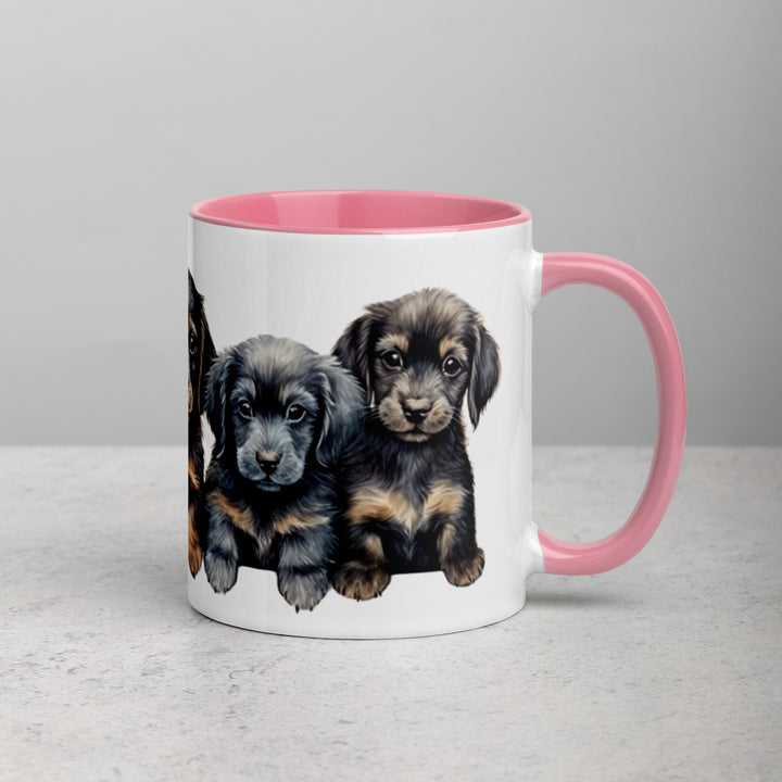 Dachshund Puppies - Mug with Color Inside