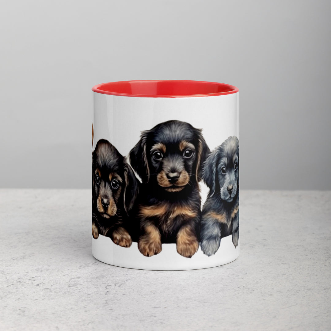 Dachshund Puppies - Mug with Color Inside