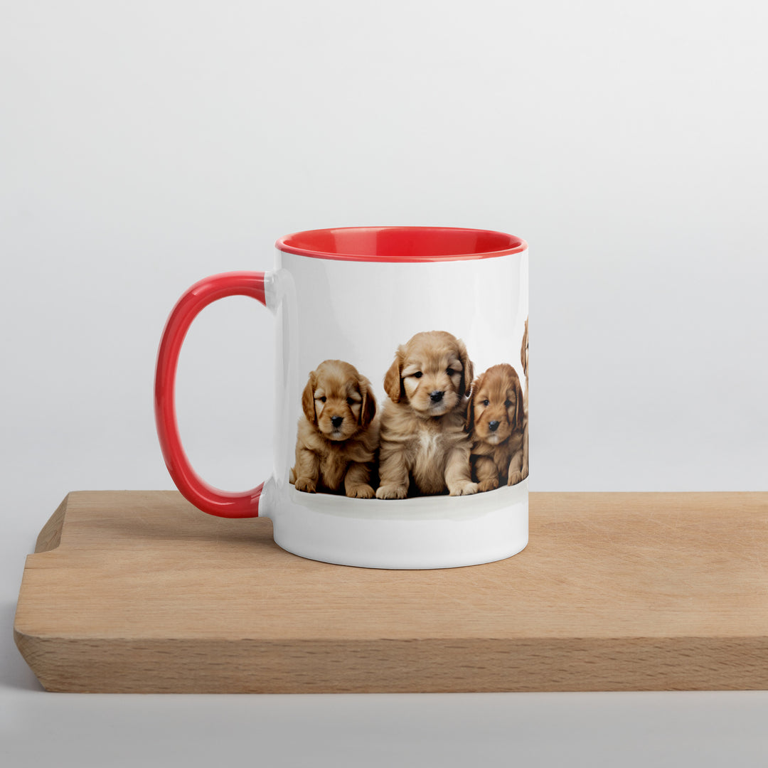 Goldendoodle Pups - Mug with Color Inside