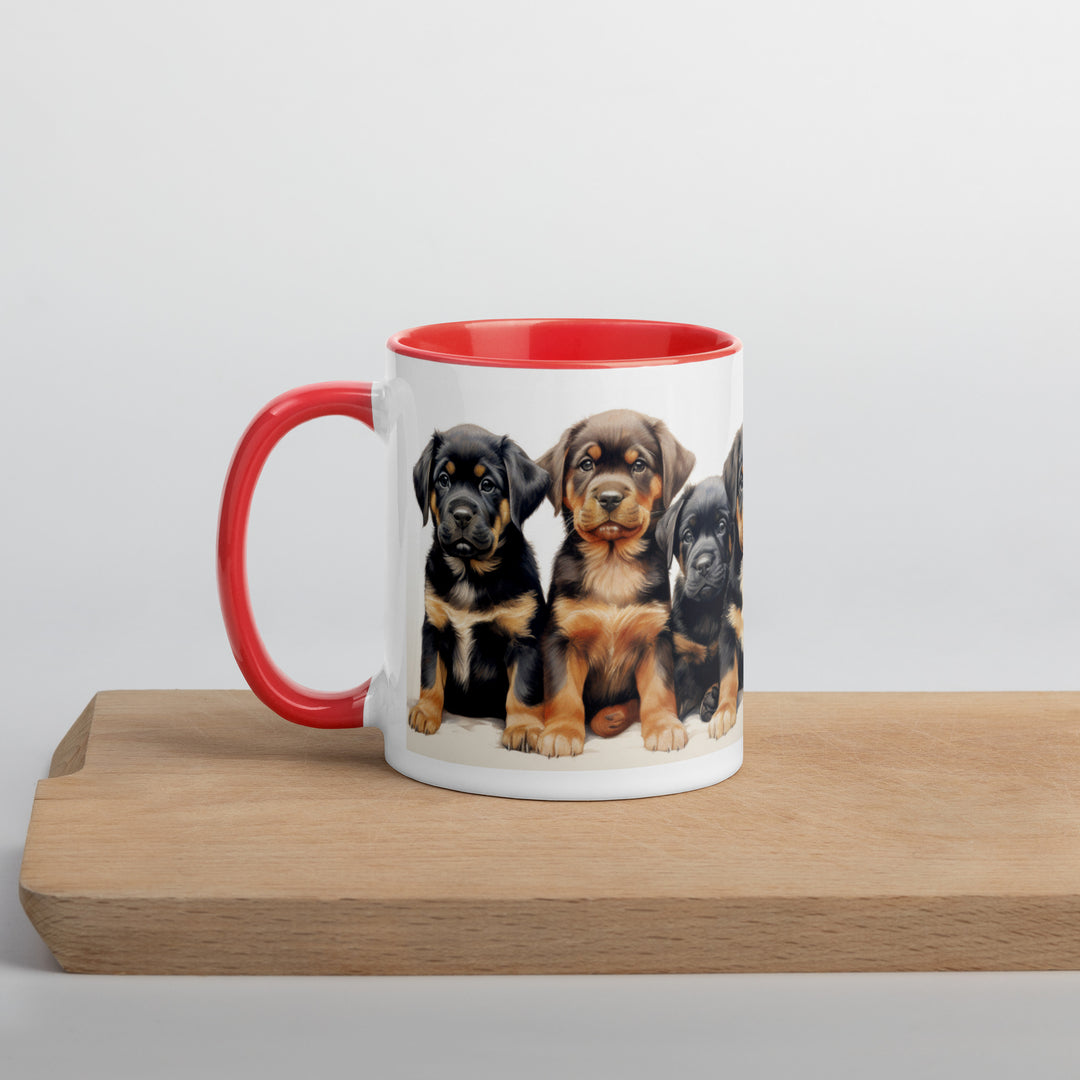 Rottweiler Puppies - Mug with Color Inside