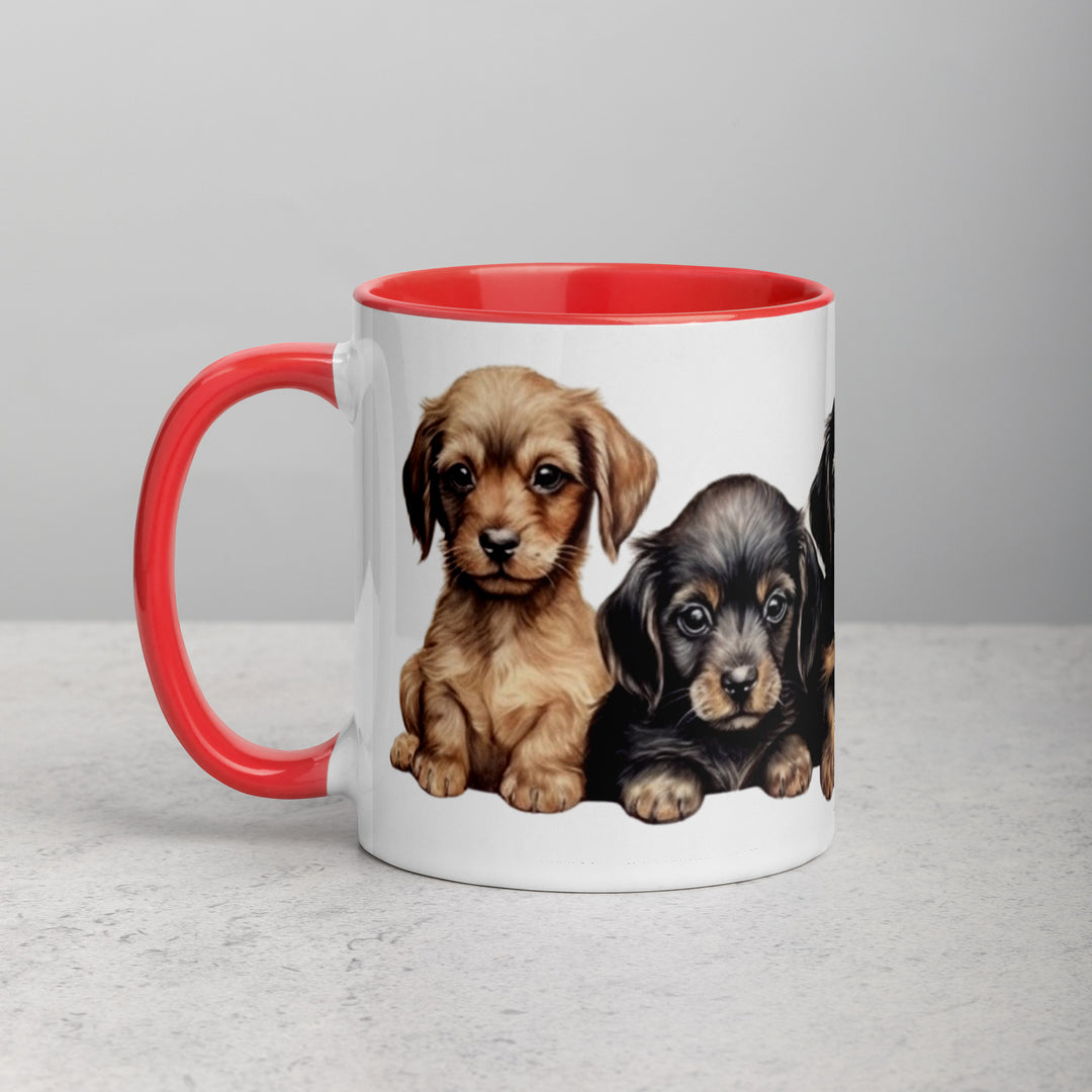 Dachshund Puppies - Mug with Color Inside