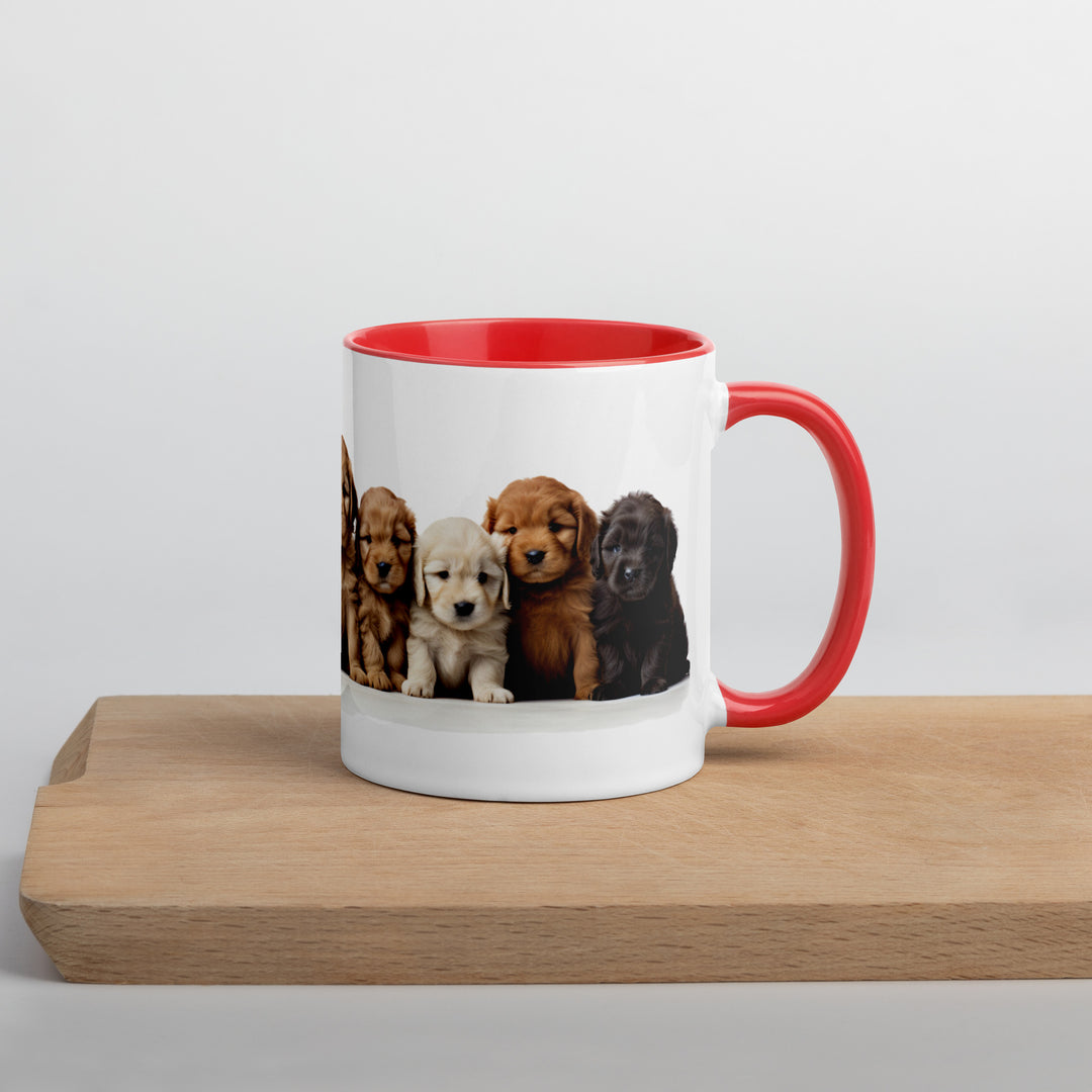 Goldendoodle Pups - Mug with Color Inside