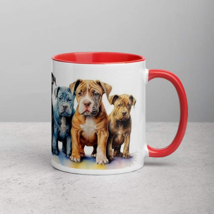 Pitbull Puppies - Mug with Color Inside
