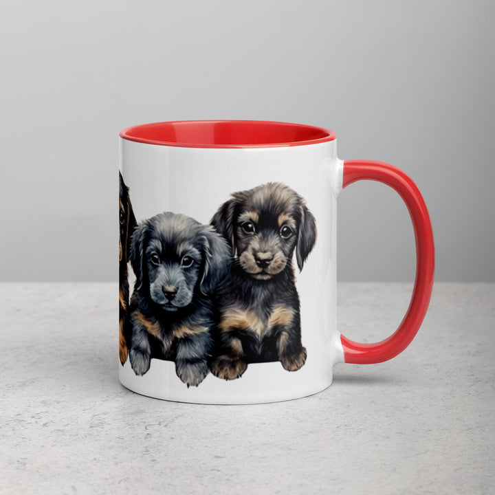 Dachshund Puppies - Mug with Color Inside