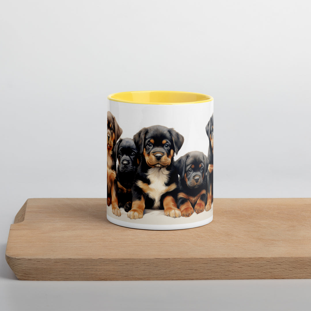 Rottweiler Puppies - Mug with Color Inside