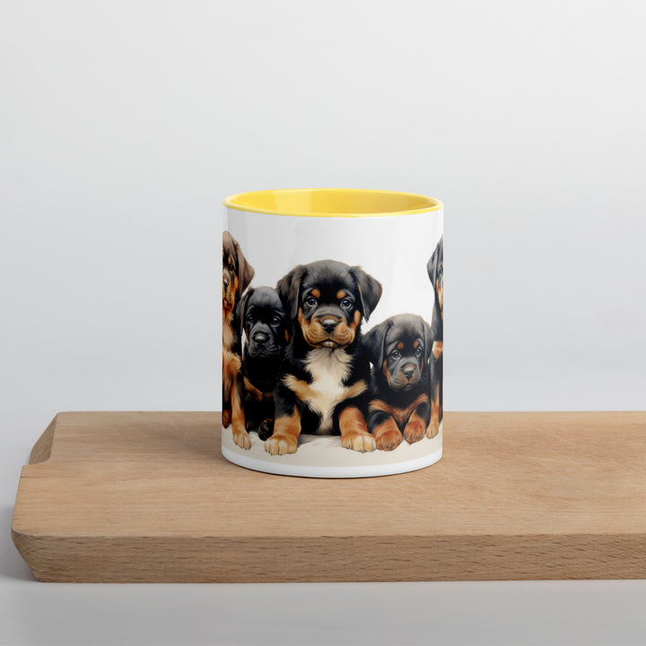 Rottweiler Puppies - Mug with Color Inside