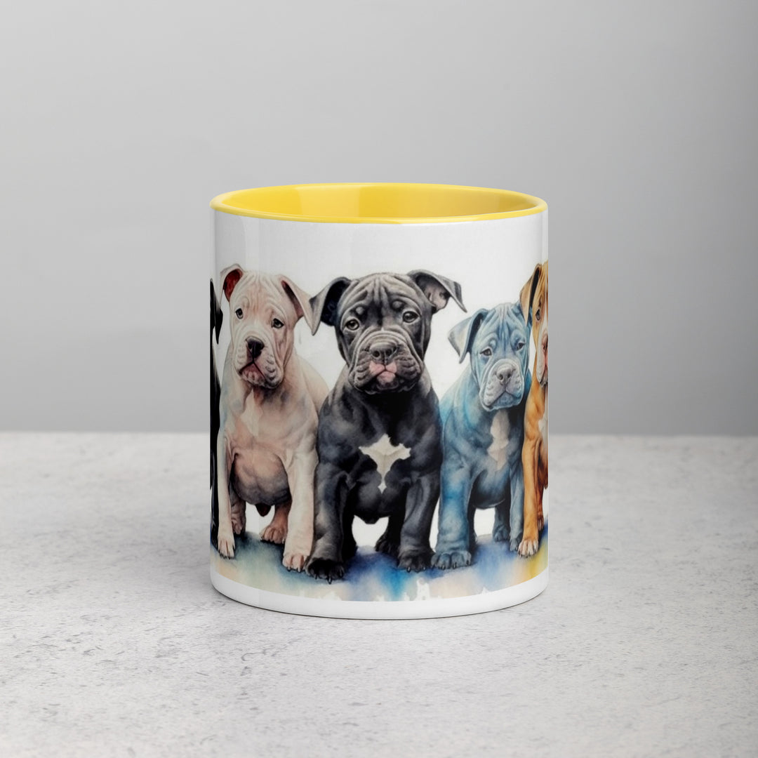 Pitbull Puppies - Mug with Color Inside