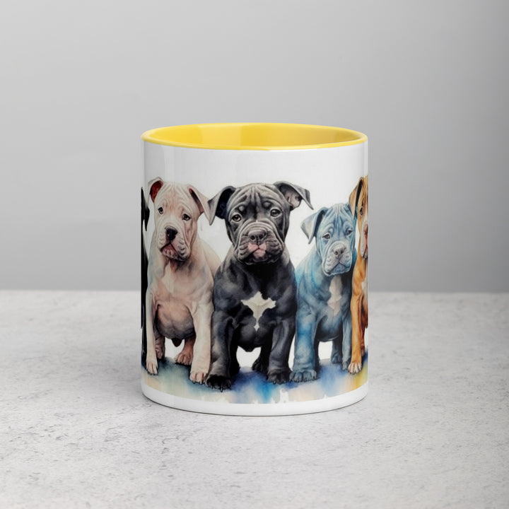 Pitbull Puppies - Mug with Color Inside