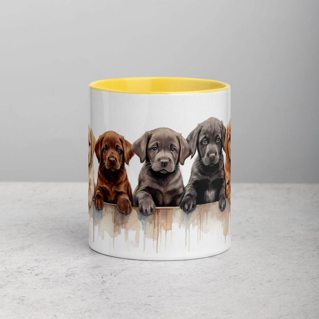 Labrador Puppies - Mug with Color Inside