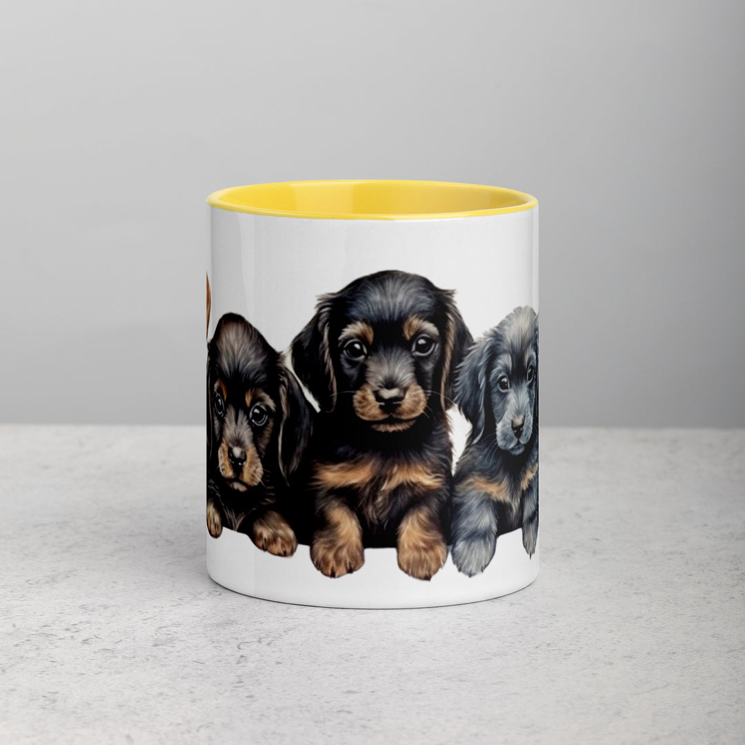 Dachshund Puppies - Mug with Color Inside