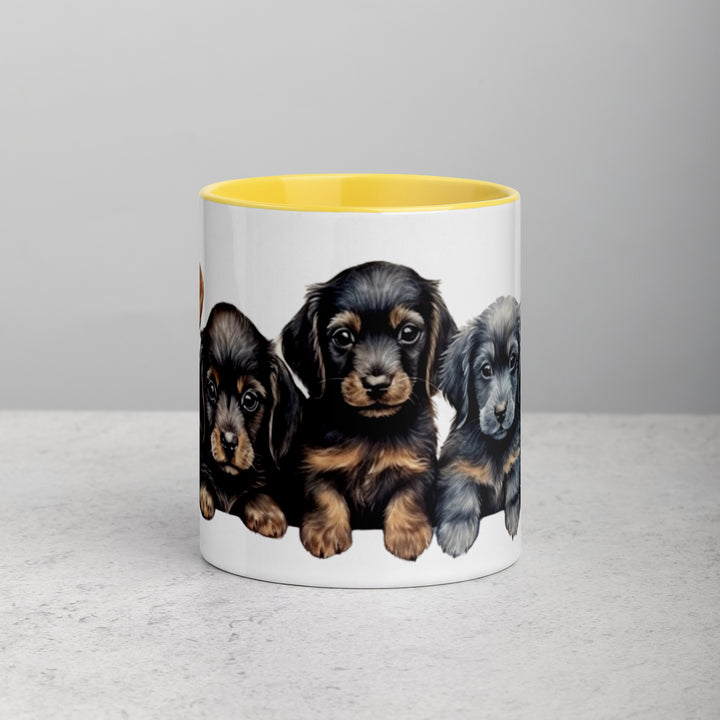 Dachshund Puppies - Mug with Color Inside