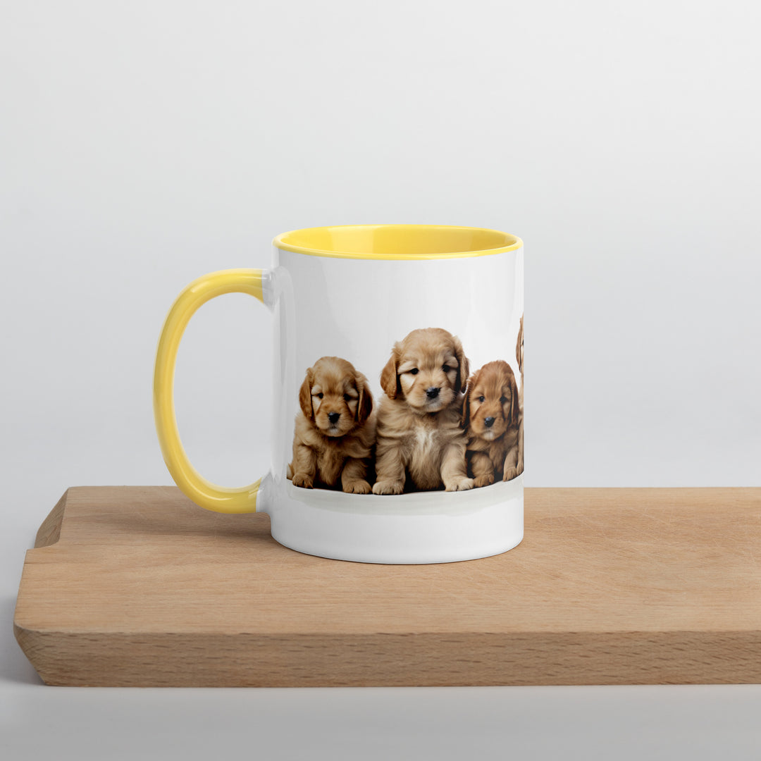 Goldendoodle Pups - Mug with Color Inside