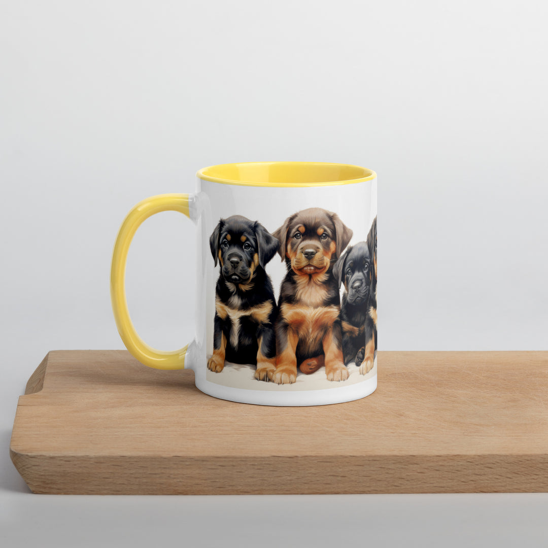 Rottweiler Puppies - Mug with Color Inside