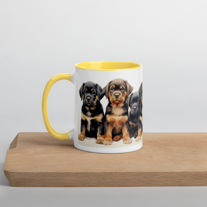 Rottweiler Puppies - Mug with Color Inside