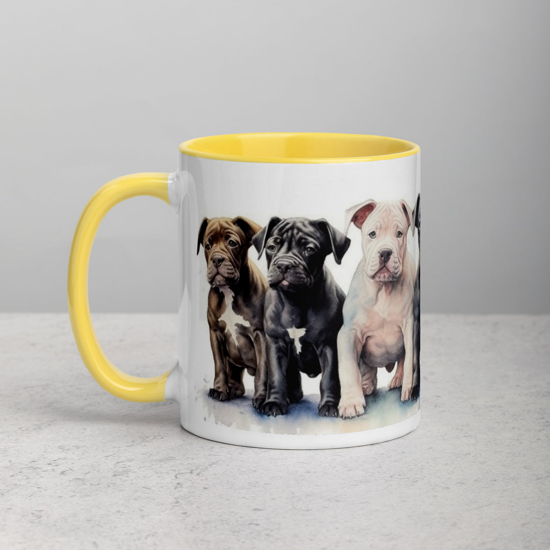 Pitbull Puppies - Mug with Color Inside
