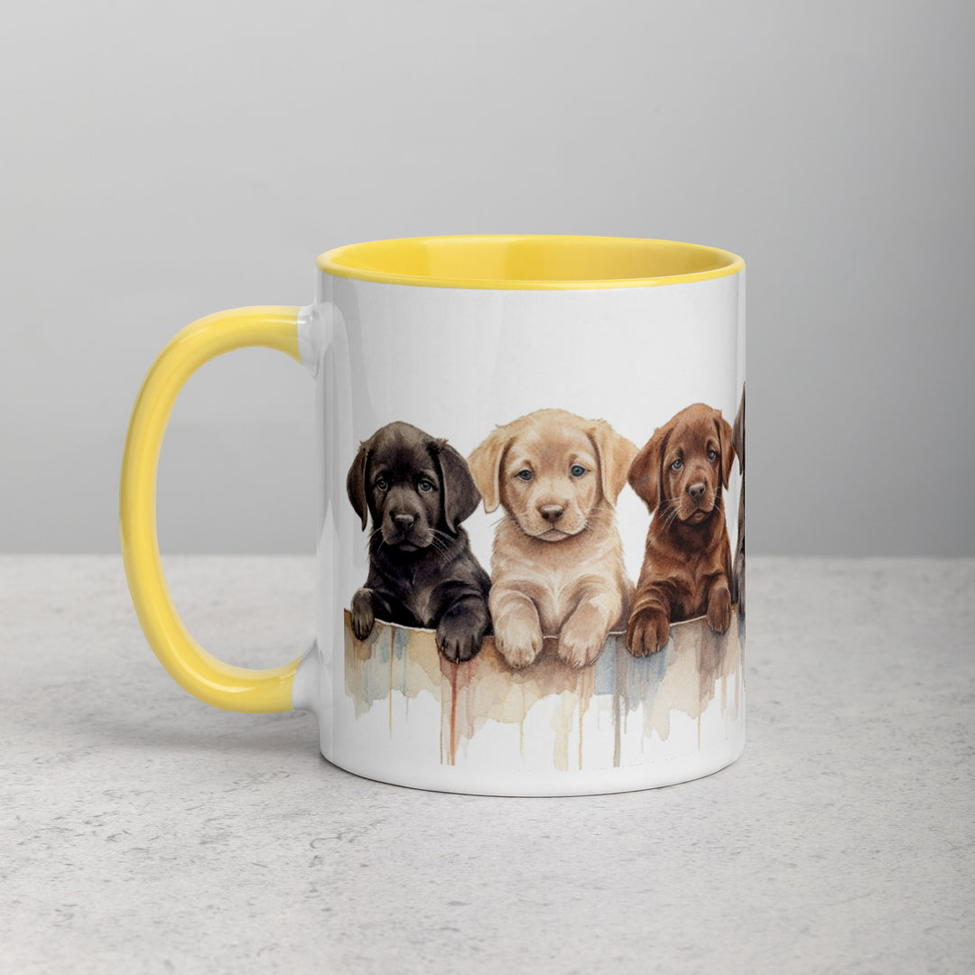 Labrador Puppies - Mug with Color Inside