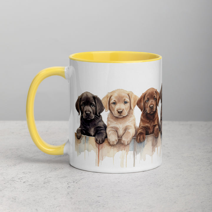 Labrador Puppies - Mug with Color Inside